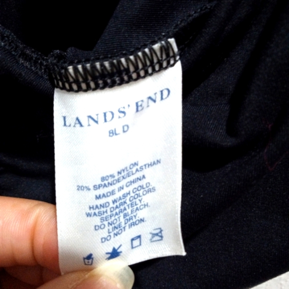 Women's Lands End Black Swim Suit Top Underwire Built in Bra sz 8 - Picture 9 of 9